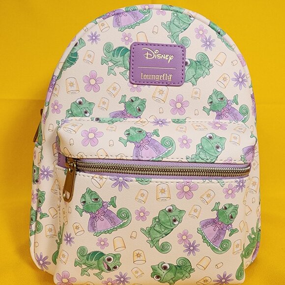Loungefly Disney Tangled Pascal Dress AOP Expressions Mini Backpack NEW main image 7
